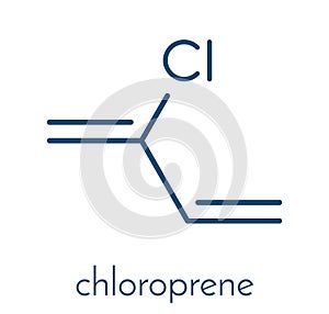 Chloroprene, the building block of polychloroprene synthetic rubber Skeletal formula.