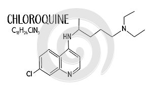 CHLOROQUINE illustration of molecular structure and chemical formula