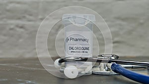 Chloroquine treatment for covid 19 whit stethoscope