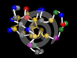 Chlorotoxin scorpion toxin. Peptide toxin present in deathstalker scorpion venom. Blocks chloride channels photo