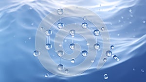 chlorquinaldol molecular structure, 3d model molecule, antimicrobial, structural chemical formula view from a microscope