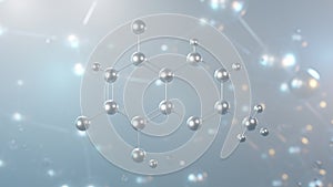 chlorquinaldol molecular structure, 3d model molecule, antiseptic, structural chemical formula view from a microscope