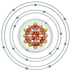 Chlorum(isotope) atom on a white background