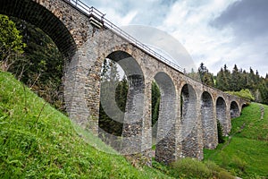 The Chmaros viaduct, stone railway bridge near of The Telgart