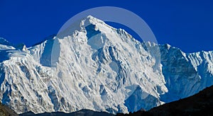 Cho Oyu panorama on EBC trek hiking in Nepal