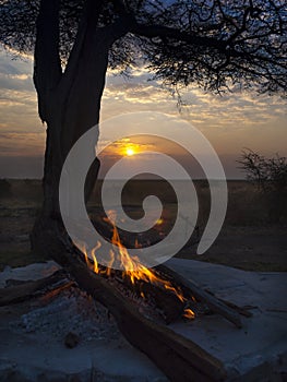 The Chobe National Park between Botswana and Namibia at sunset, Africa