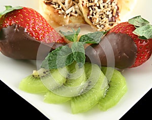 Choc Strawberries And Kiwi Fruit