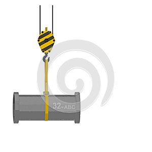 The chocker hitch of synthetic web on white background