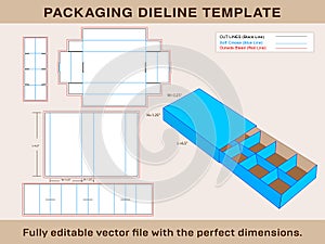Chocklate Box Sleve Lid+Insert Dieline Template and 3d Box