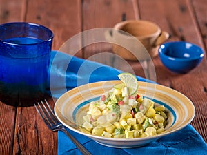 Choclo con queso, a typical Peruvian dish photo