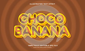 Choco banana editable text effect and style