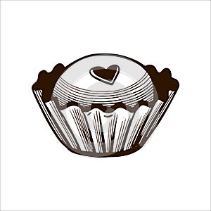 Choco bomb line icon. Delicious dessert. Cute ball of chocolate. Candies variation. Chocolate sweet. Isolated vector