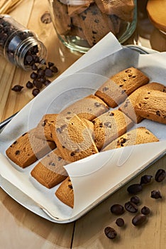 Choco chip and coffee cookies