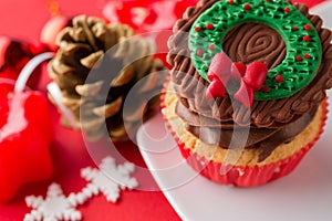 Choco Christmas cupcake