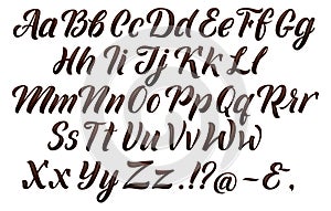 Chocolate alphabet. Liquid melt font. Sweet letters