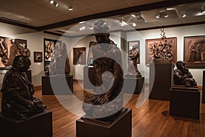 chocolate art gallery, with sculptures from master chocolate artists on display