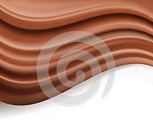 Chocolate background. abstract creamy brown waves flowing