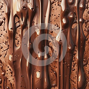 Chocolate background with coffee beans and chocolate flakes. 3d illustration. photo
