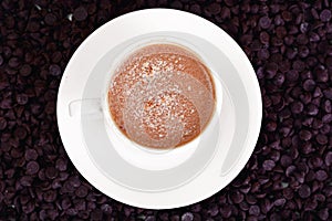 Chocolate for Baking, Confectionery, Decor with cup of Cappuccin