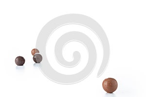 Chocolate Balls on White Background