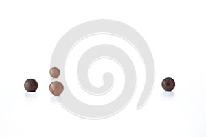 Chocolate Balls on White Background