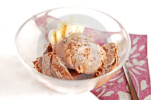 Chocolate and banana ice-cream