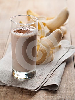 Chocolate and banana smoothie (milkshake)