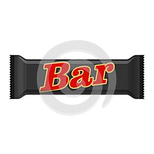 Chocolate bar of candy bar isolated on white background. Sweet snack bar package template. Dessert food vector