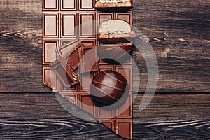 chocolate bar delicacy sweets cocoa gastronomia wooden background photo