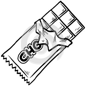 Chocolate Bar Doodle Drawing Illustration Icon Vector