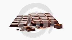 Chocolate Bar Look Dilicious on Blurry White Background photo