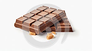 Chocolate Bar Look Dilicious on Blurry White Background photo