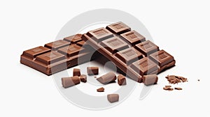 Chocolate Bar Look Dilicious on Blurry White Background photo