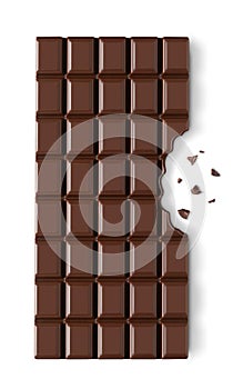 Chocolate bar with a missing bite