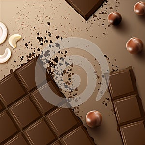 Chocolate bar with nuts