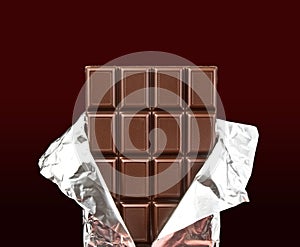 Chocolate bar with open cover