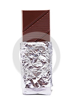 Chocolate bar with open cover