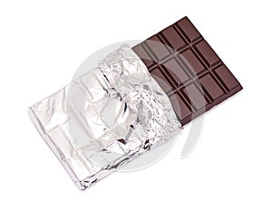 Chocolate bar with open cover