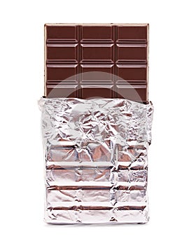 Chocolate bar with open cover