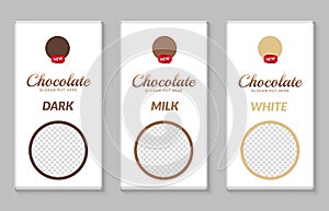 Chocolate bar packaging template design. Chocolate branding product pattern. Vector luxury design package