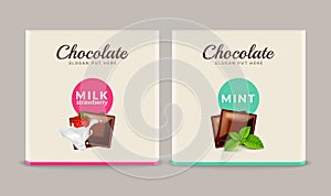 Chocolate bar packaging template design. Chocolate branding product pattern. Vector luxury design package