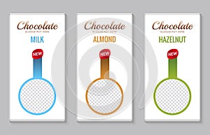 Chocolate bar packaging template design. Chocolate branding product pattern. Vector luxury design package