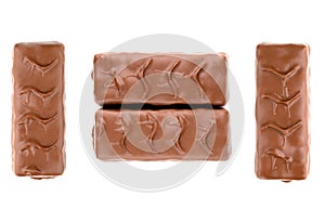 Chocolate bar on a white background.