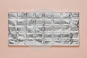 chocolate bar wrapped in foil