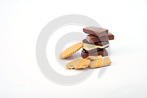 Chocolate bars and bisquits photo