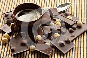 Chocolate bars with hazelnut