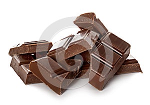 Chocolate bars isolated on white