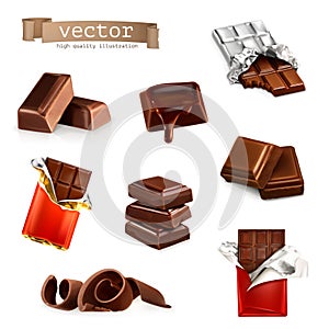 Chocolate bars and pieces