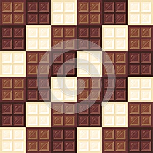 Chocolate bars seamless pattern