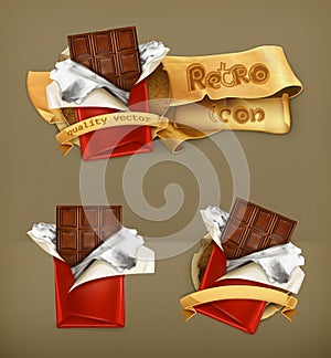 Chocolate bars, vector icons